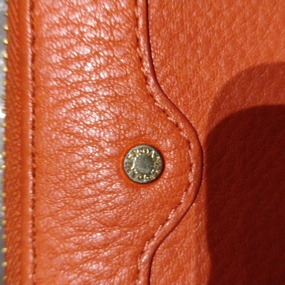 Dainer Orange leather full zipper 12 card slots wallet - Picture 2 of 10